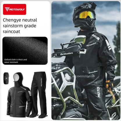 Motorrad Regenanzug Jacke und Hose Wasserabweisend Reflektierend