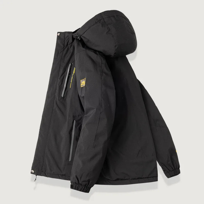 Herren Winterjacke mit Kapuze und Fleece-Futter – Atmungsaktiv & Winddicht, Blau