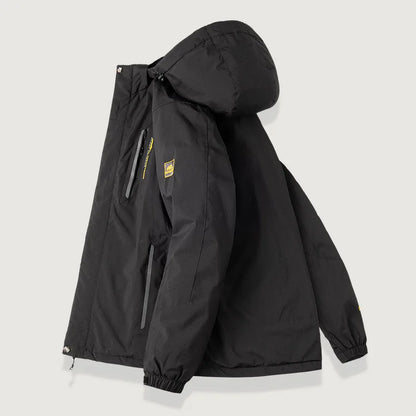 Herren Winterjacke mit Kapuze und Fleece-Futter – Atmungsaktiv & Winddicht, Blau