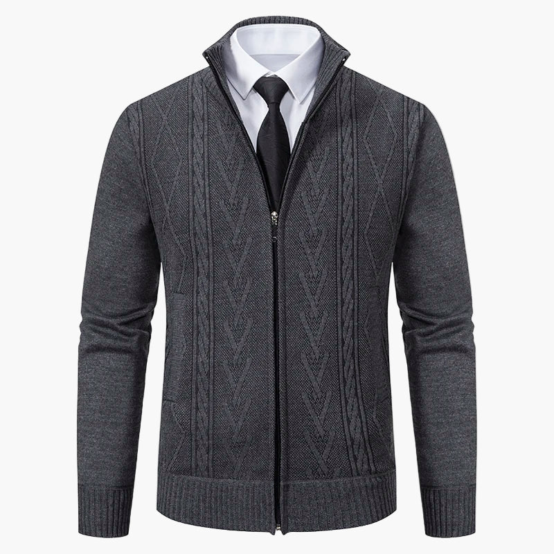 Herren Strickjacke im Business-Stil mit Reißverschluss – Elegante Freizeit- und Büromode