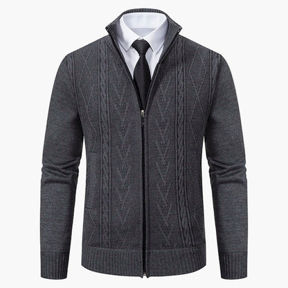 Herren Strickjacke im Business-Stil mit Reißverschluss – Elegante Freizeit- und Büromode