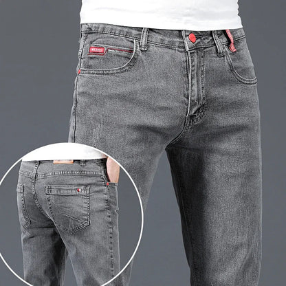 Jeans Herren Slim Fit Hellblau Stretch-Denim