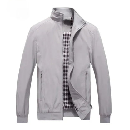 Herren Freizeit Bomberjacke mit Stehkragen und Reißverschluss, Windbreaker Übergangsjacke