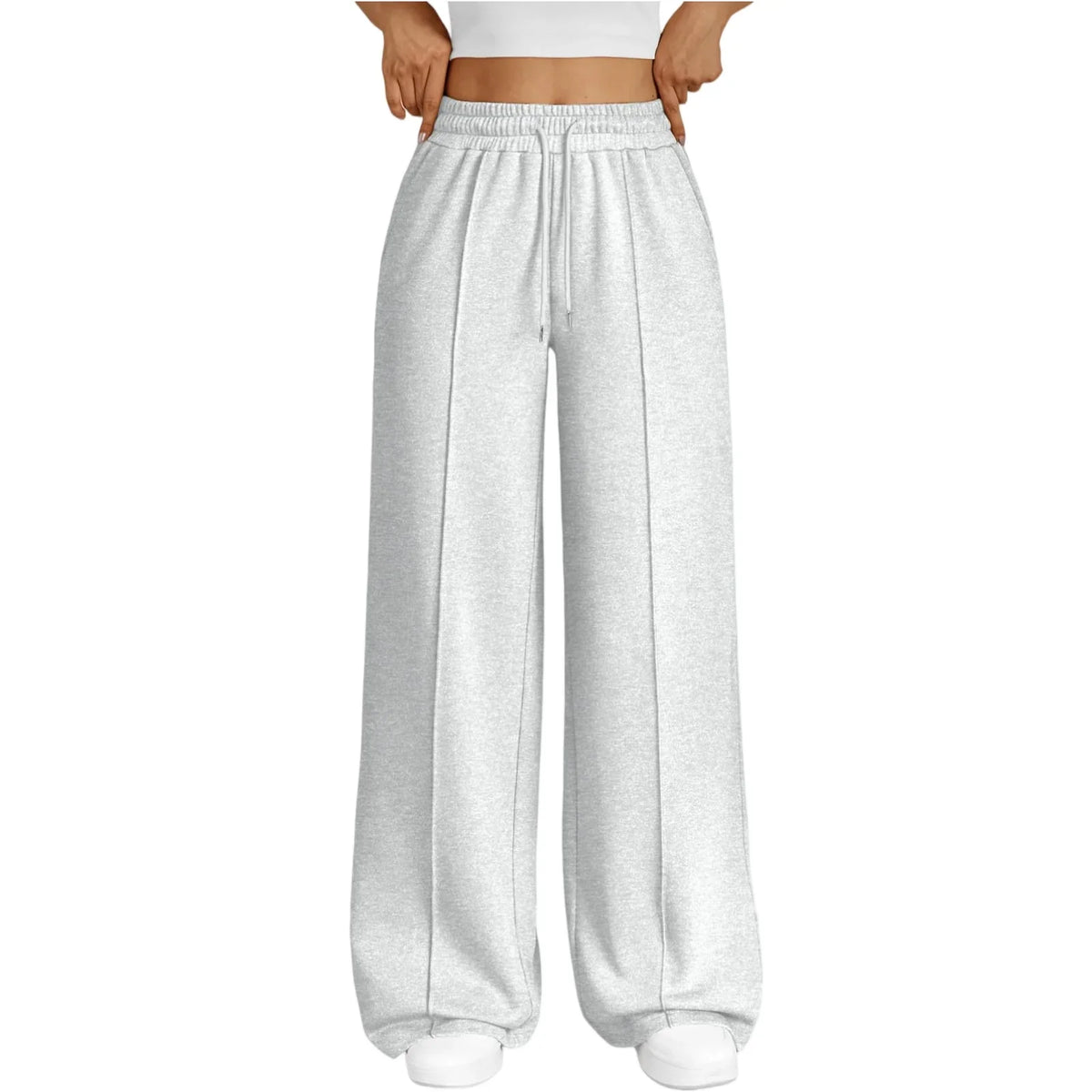 Damen Weite Hose mit Gummibund und Kordelzug – Bequeme Freizeithose