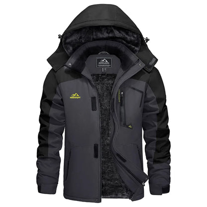 Winter Outdoorjacke für Herren mit Kapuze und Plüschfutter, viele Farben
