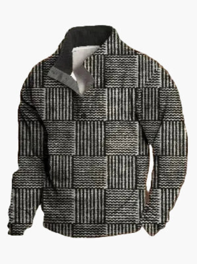 Herren Pullover mit Western Motiv und Digitaldruck – Vintage Cowboy Style, Winter Freizeit Sweater