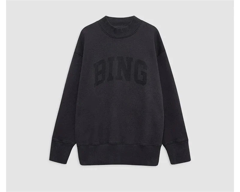 Damen Oversize Sweatshirt Rundhals Grau mit „PARIS“-Schriftzug