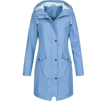 Damen Regenjacke mit Kapuze, olivgrün, Langarm