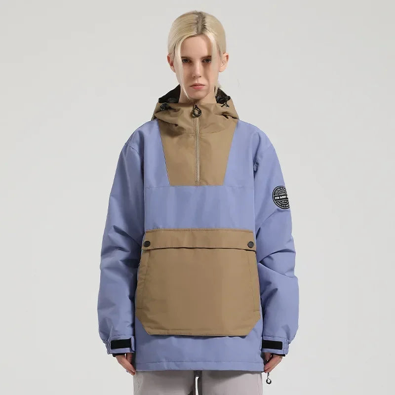 Unisex Anorak Jacke mit Kapuze und Kängurutasche