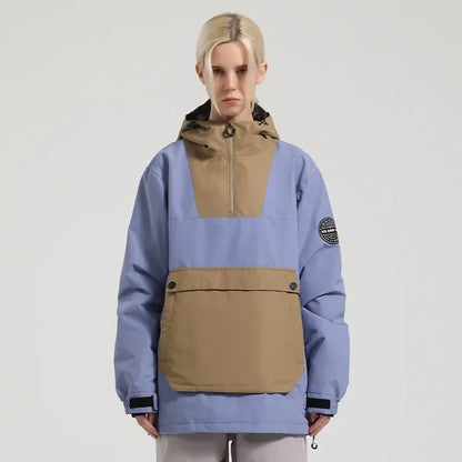 Unisex Anorak Jacke mit Kapuze und Kängurutasche