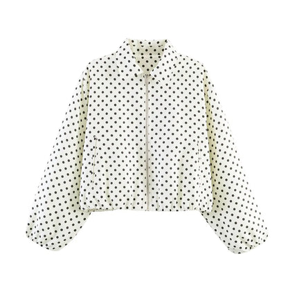 Damen Cropped Jacke Reißverschluss Stehkragen Langarm