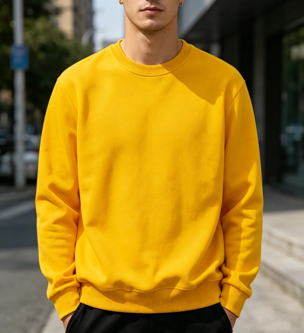 Unisex Langarm Sweatshirt Pullover Rundhalsausschnitt Freizeit