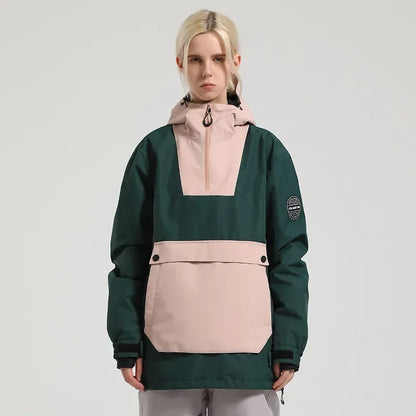 Unisex Anorak Jacke mit Kapuze und Kängurutasche