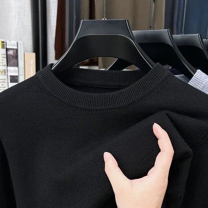 Unisex Langarm Pullover Rundhalsausschnitt Feinstrick Bequem