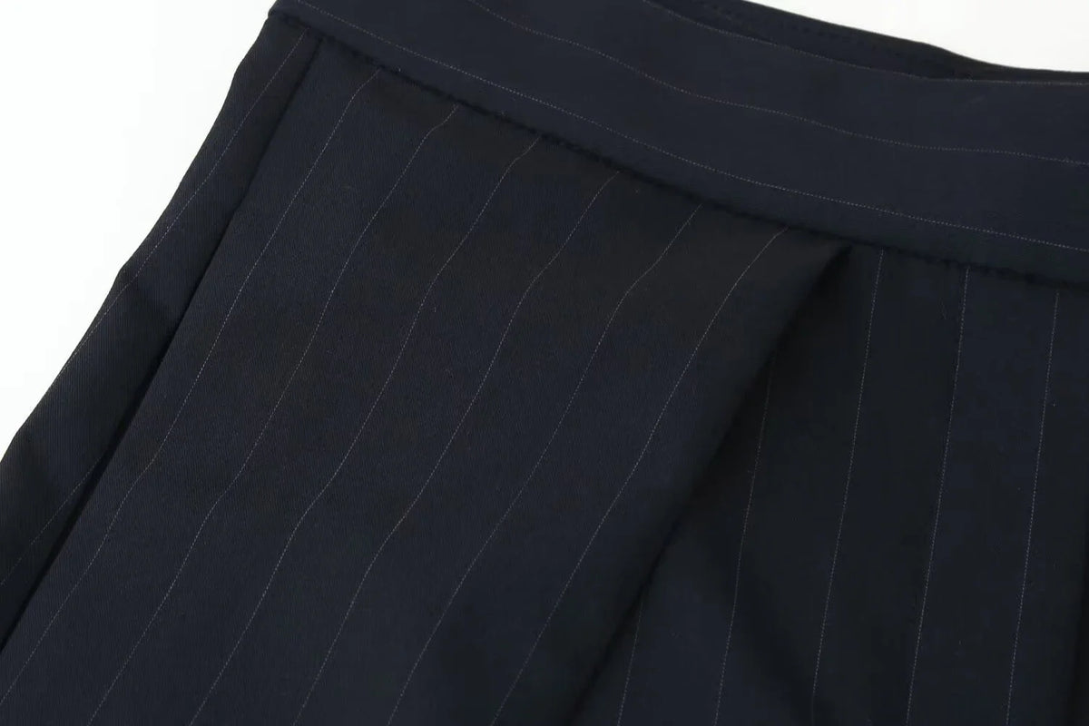 Damen Weite Culotte Hose mit Falten Kurz Weites Bein