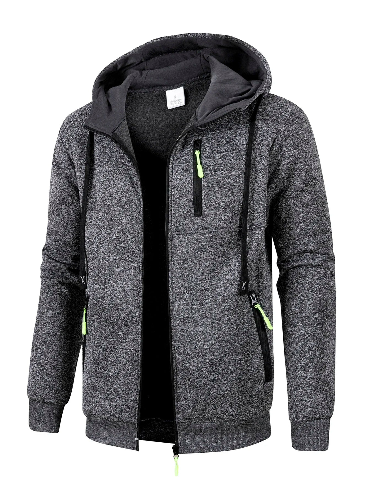 Herren Kapuzenjacke mit Reißverschluss und Taschen Warm