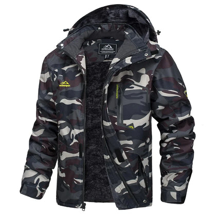 Winter Outdoorjacke für Herren mit Kapuze und Plüschfutter, viele Farben