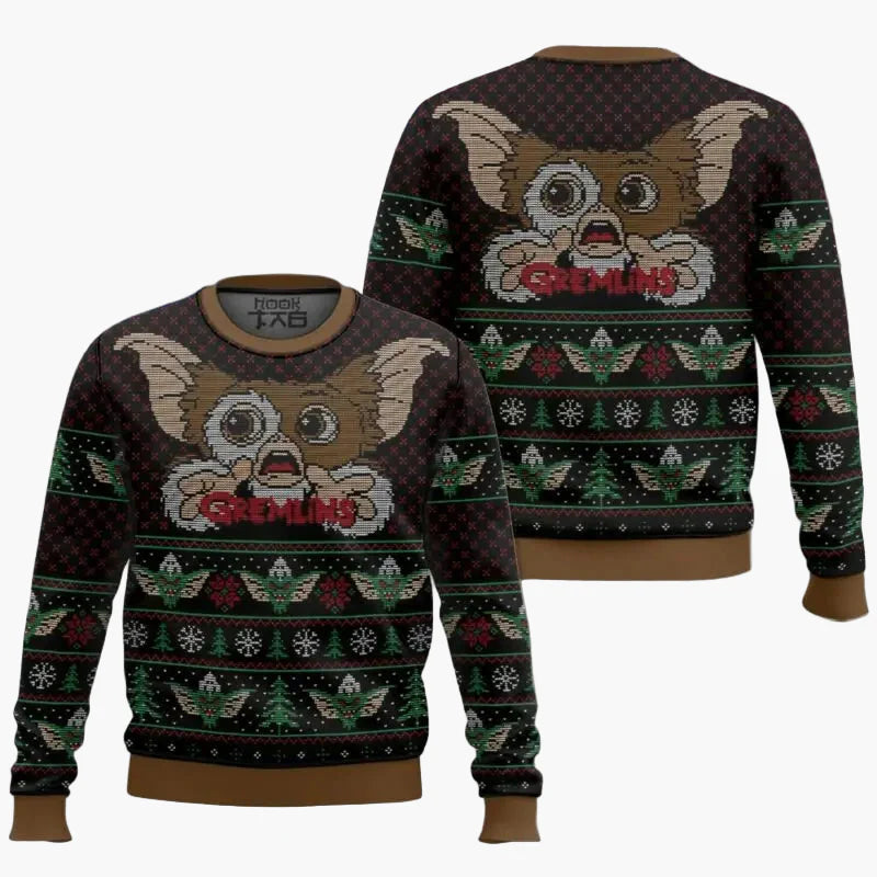 Herren Weihnachtspullover Gremlins Ugly Christmas Sweater – Lustiger Fanartikel für Weihnachten