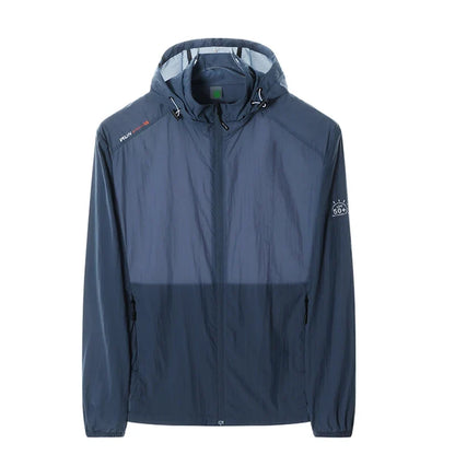 Leichte Windjacke mit Kapuze und Reißverschluss für Herren