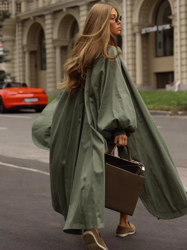 Damen Trenchcoat mit weiten Ärmeln und Manschetten