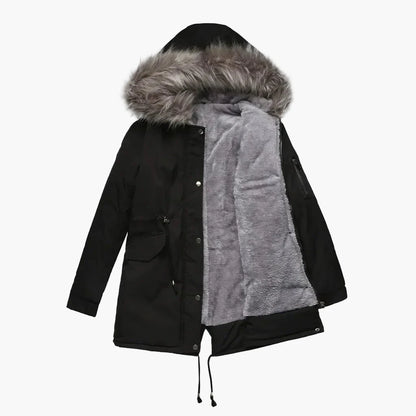 Damen Winterparka mit Kapuze und Kunstfell – Stilvoller Mantel für kalte Tage