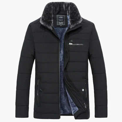 Herren Winter Steppjacke mit Kunstfellkragen – Eleganter Casual-Stil für kalte Tage