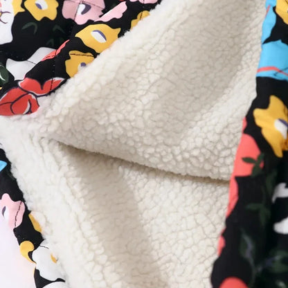 Damen Vintage Blumen Steppjacke – Boho Style für Frühling und Sommer