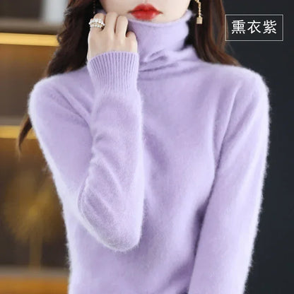 Damen Rollkragenpullover mit langen Ärmeln, weiches Material