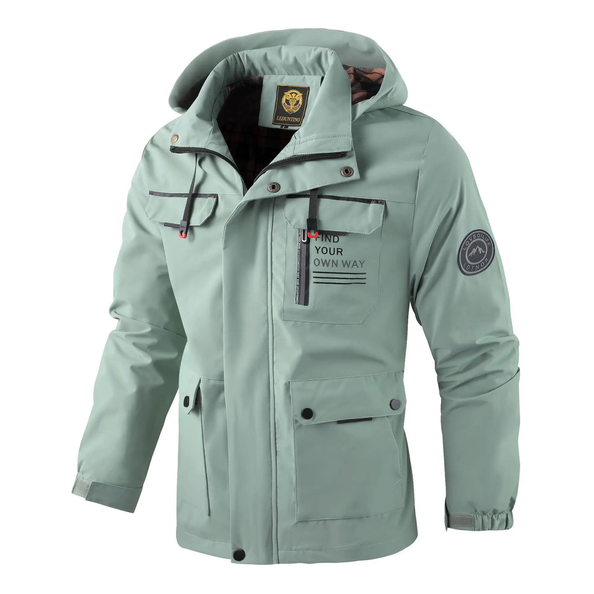 Herren Jacke mit Kapuze & Mehreren Taschen - Casual Windjacke