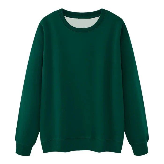 Unisex Langarm Sweatshirt Pullover mit Rundhalsausschnitt warm gefüttert