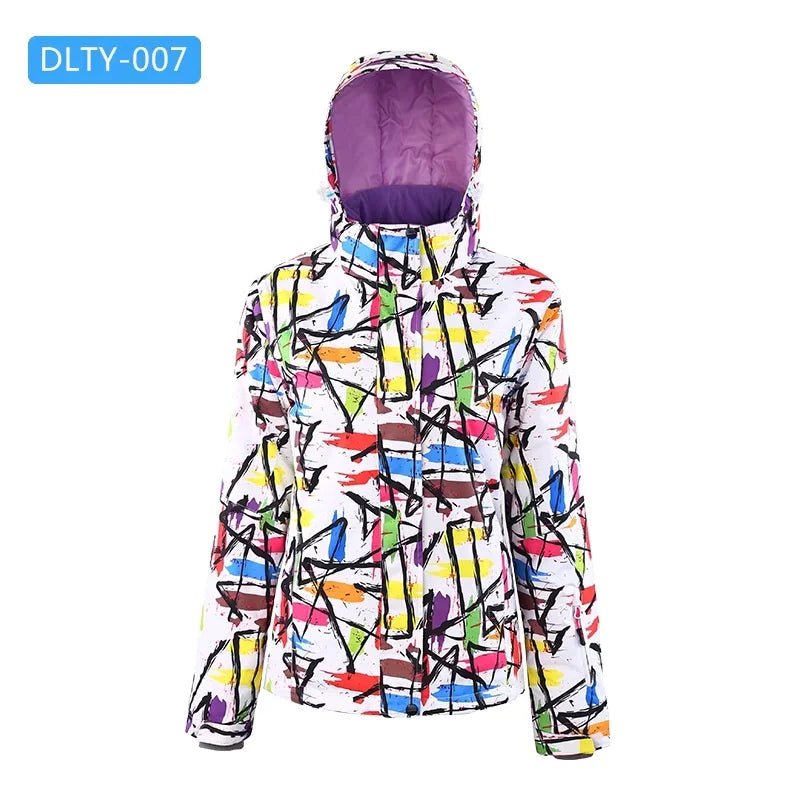 Damen Ski-Snowboardjacke mit Kapuze Wind- & Wasserabweisend