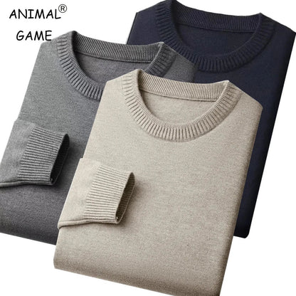 Herren Pullover Rundhals Langarm Basic Strickpullover
