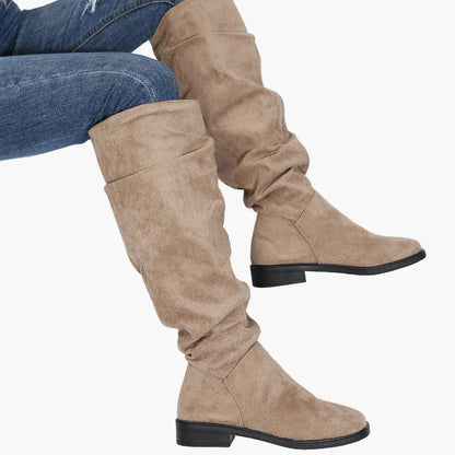 Damen Stiefel Kniehoch Casual Slouchy Stil für Alltag und Freizeit