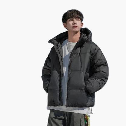 Herren Oversized Daunenjacke – Winter Steppjacke mit Kapuze, Streetwear Stil, Ideal für kalte Tage