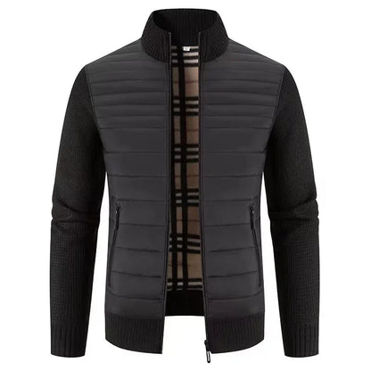 Herren Strickjacke im koreanischen Stil – Elegante Freizeitjacke mit Fleecefutter und Slim Fit