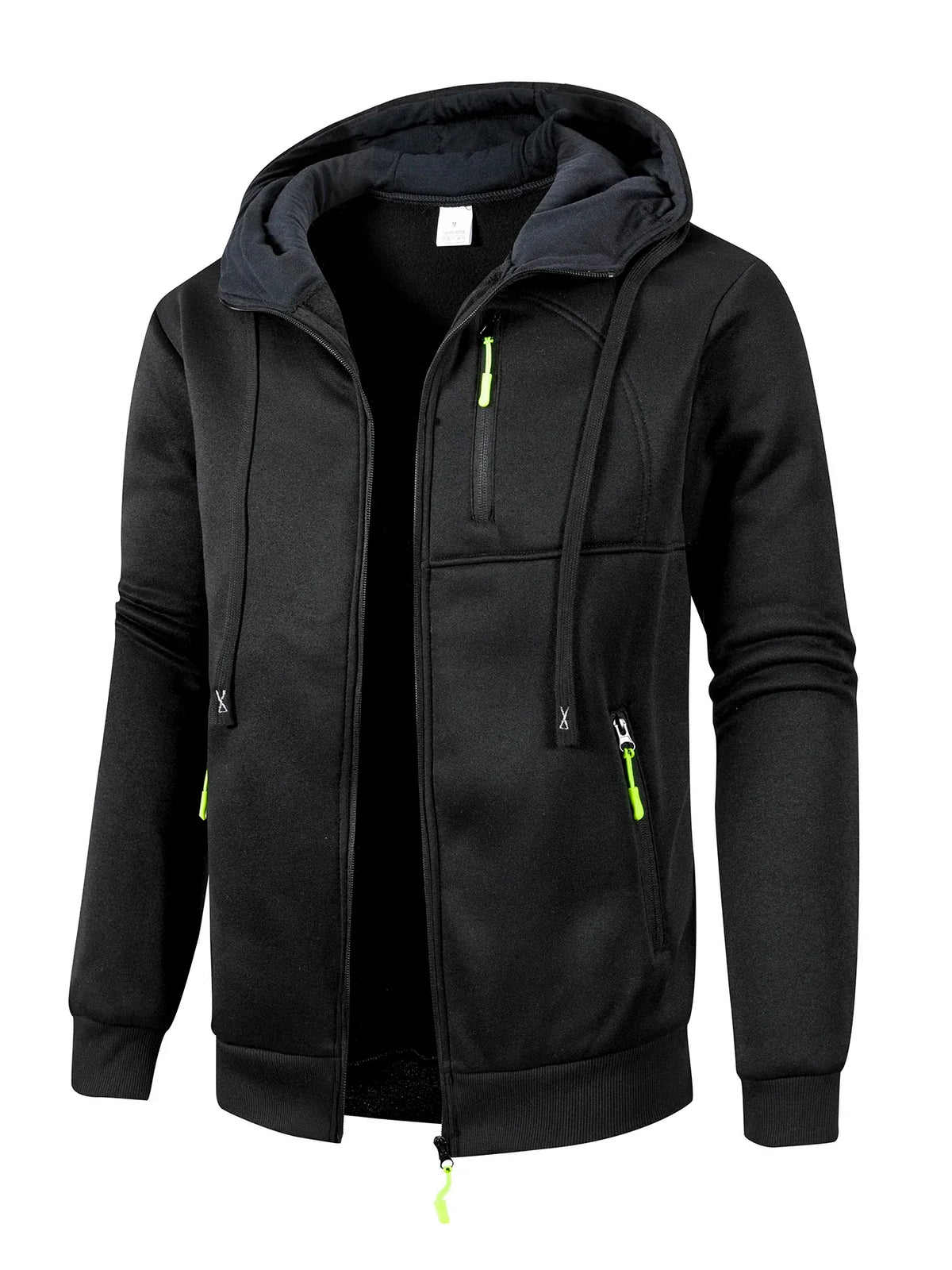 Herren Kapuzenjacke mit Reißverschluss und Taschen Warm