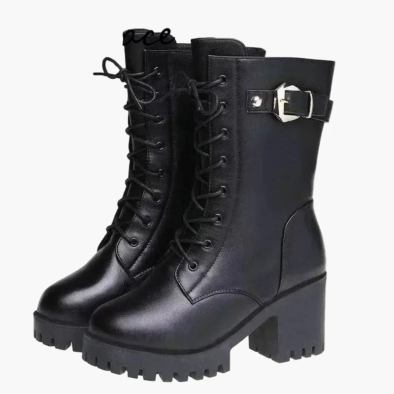 Damen Winter-Stiefeletten mit Absatz – Modische Schnürboots für kalte Tage