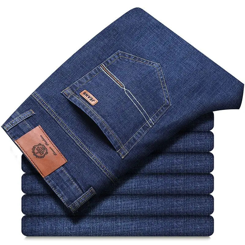 Herren Jeans Hose Straight Fit Denim Freizeithose Blau