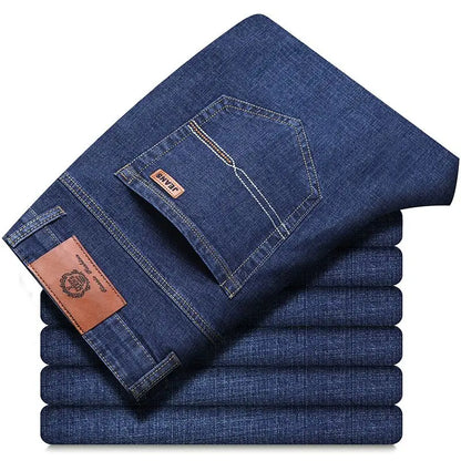 Herren Jeans Hose Straight Fit Denim Freizeithose Blau