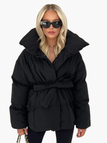 Damen Winter Steppmantel mit Taillengürtel – Modischer City-Look, Komfortabel & Wärmend