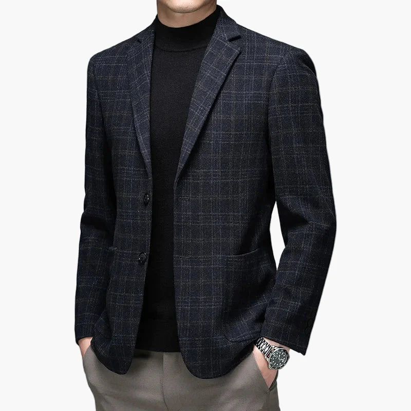 Herren Modernes Business-Sakko im klassischen Karo-Stil – Eleganter Freizeit- und Büro-Blazer