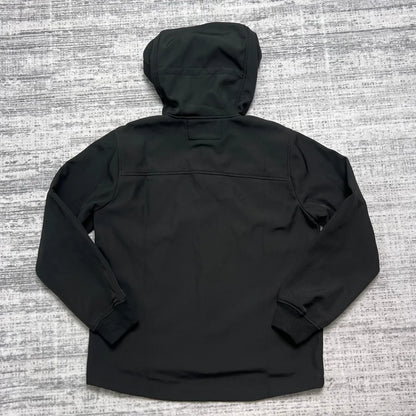 Unisex Kapuzenjacke Softshell mit Brillen-Kapuze Schwarz
