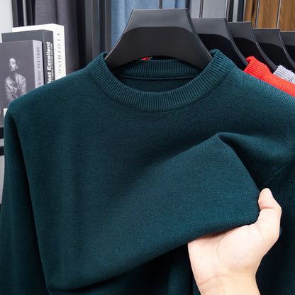 Unisex Strickpullover Rundhals Langarm Basic Pullover in verschiedenen Farben
