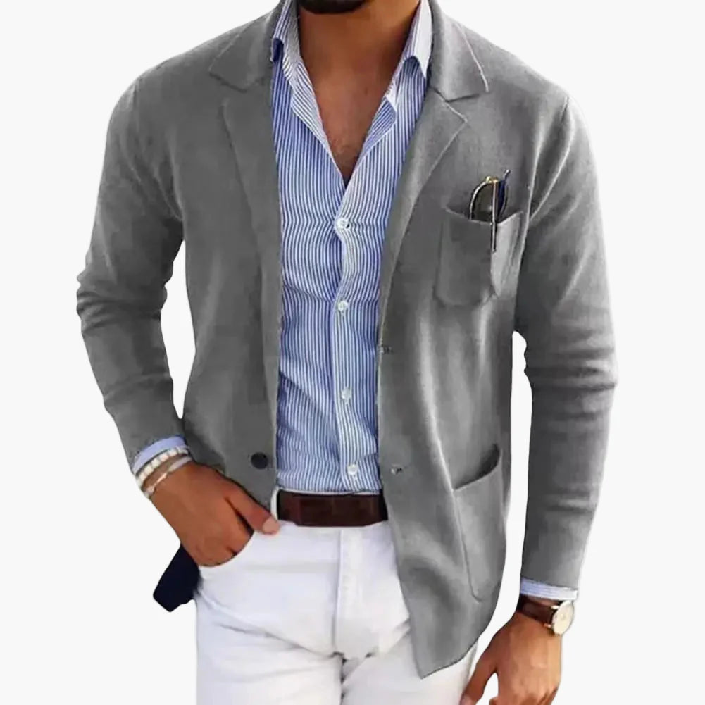 Herren Blazer Sakko Modern Business Casual Einreiher mit Revers und Taschen – Eleganter Stil für Büro & Alltag