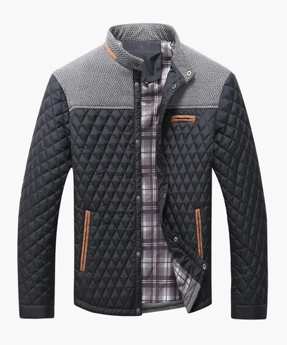 Herren Steppjacke Casual Bomberjacke mit Karofutter – Modische Übergangsjacke für Alltag und Freizeit