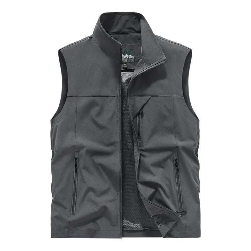 Herren Outdoor Weste mit Stehkragen und Reißverschlusstaschen