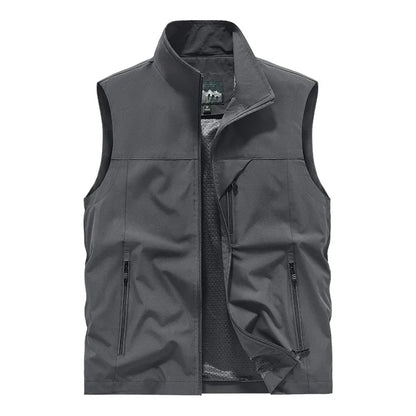 Herren Outdoor Weste mit Stehkragen und Reißverschlusstaschen