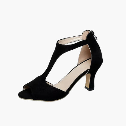 Damen Sandalette mit T-Riemen und mittelhohem Absatz – Elegante Schuhe für festliche Anlässe und Alltag