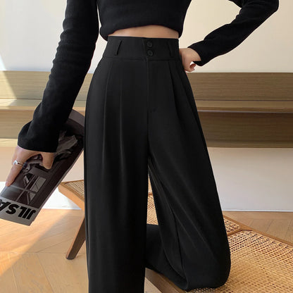Damen Weite Hosen mit hohem Bund und Faltenbeinen