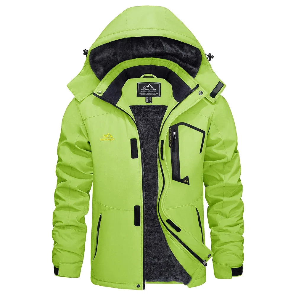 Winter Outdoorjacke für Herren mit Kapuze und Plüschfutter, viele Farben